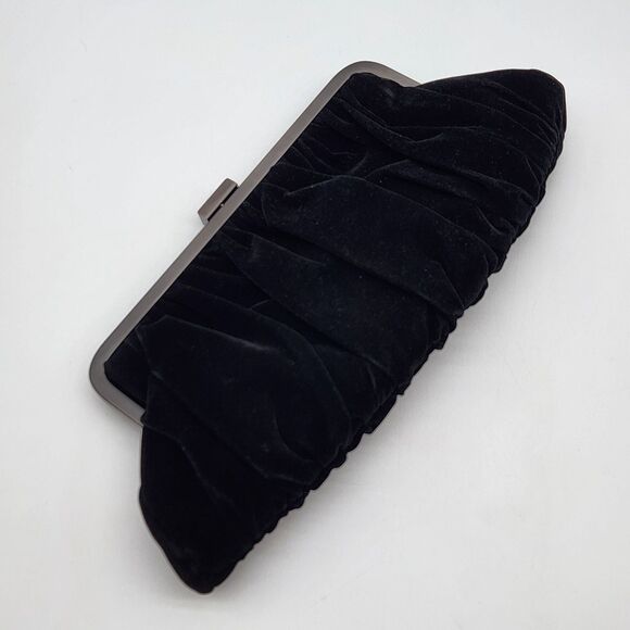 Vintage Y2K Convertible Evening Bag Elegant Chic Black Velvet Clutch Party Event - Picture 5 of 12